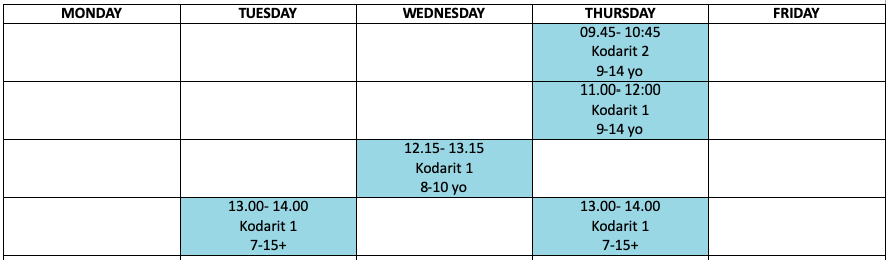 Eng schedule